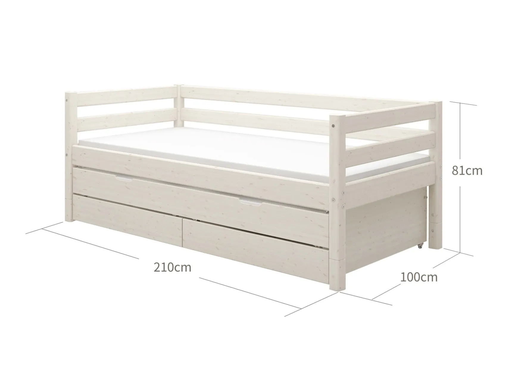 Ausziehbett und 2 Schubladen