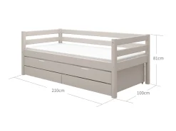 Ausziehbett und 2 Schubladen