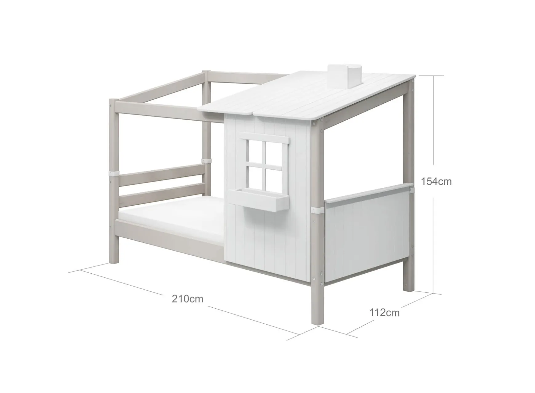 Einzelbett mit 1/2 Classic-Haus