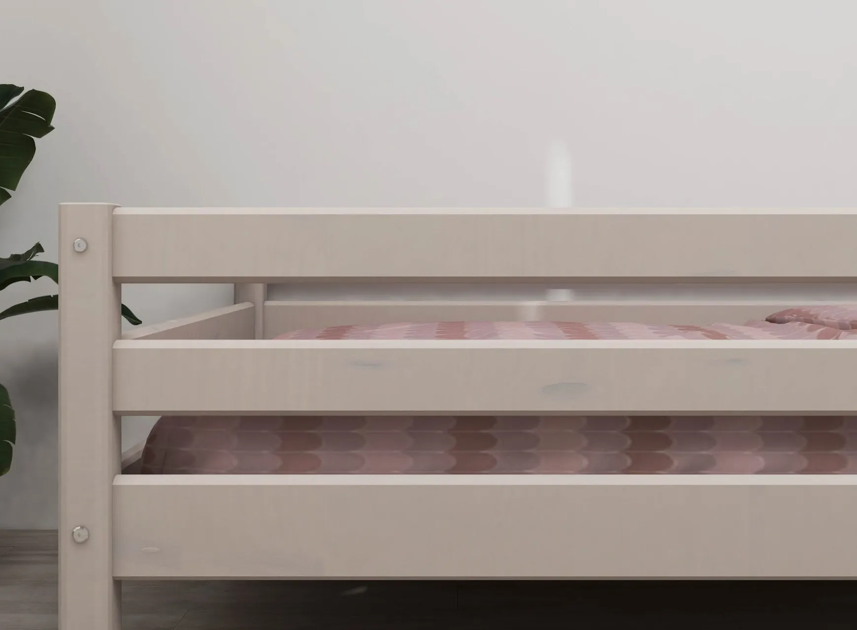 Einzelbett mit Absturzsicherung