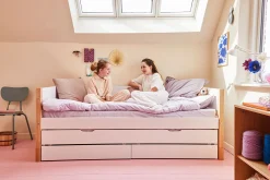 Einzelbett mit Ausziehbett und 2 Schubladen
