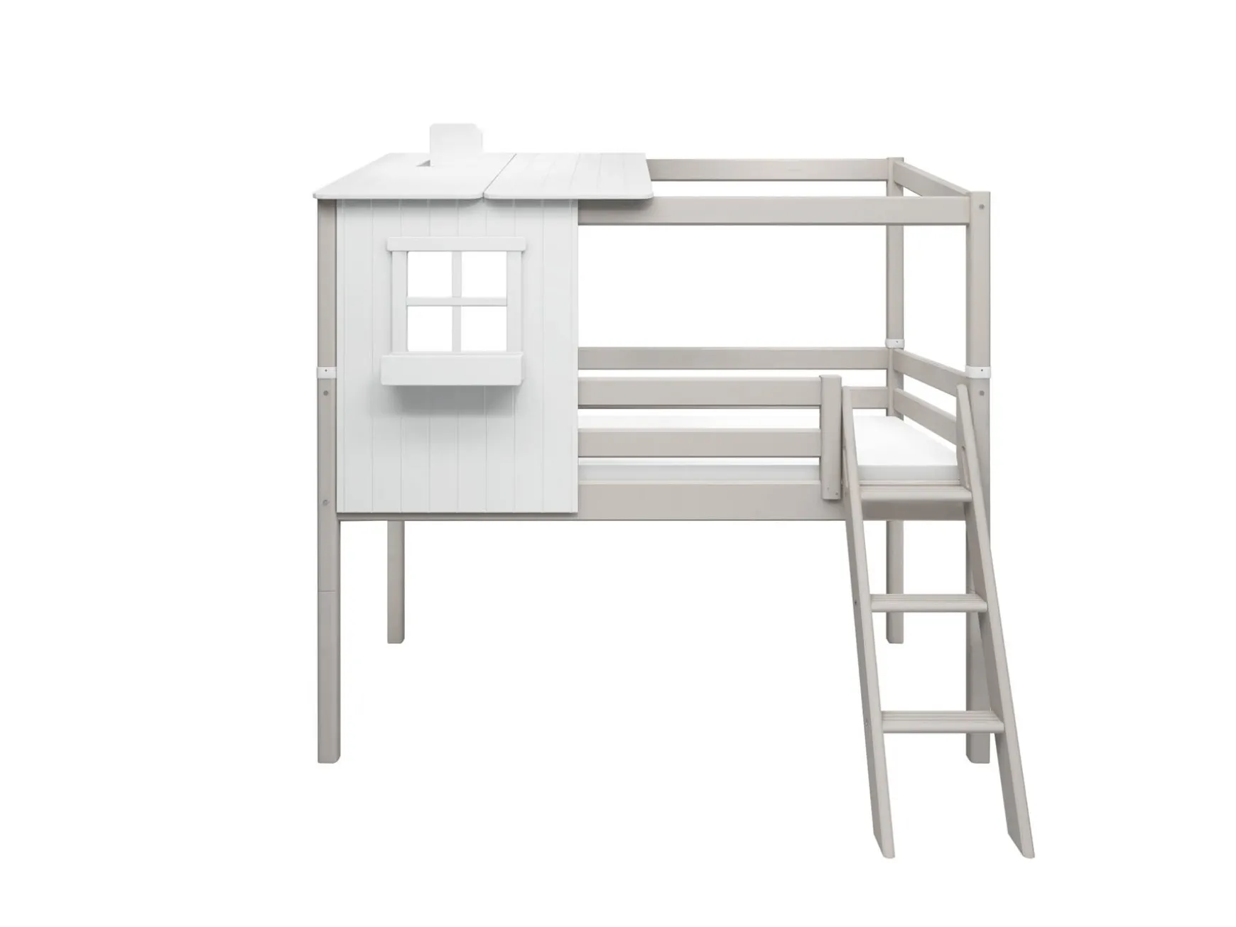 Halbhohes Bett mit 1/2 Classic-Haus