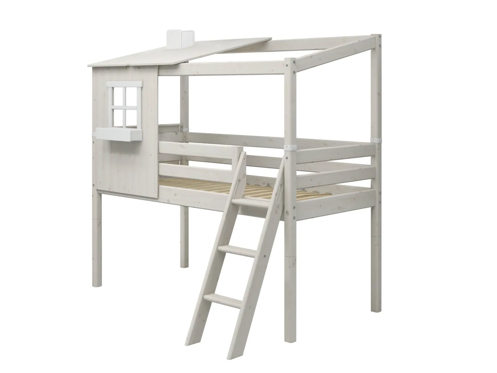 Halbhohes Bett mit 1/2 Classic-Haus