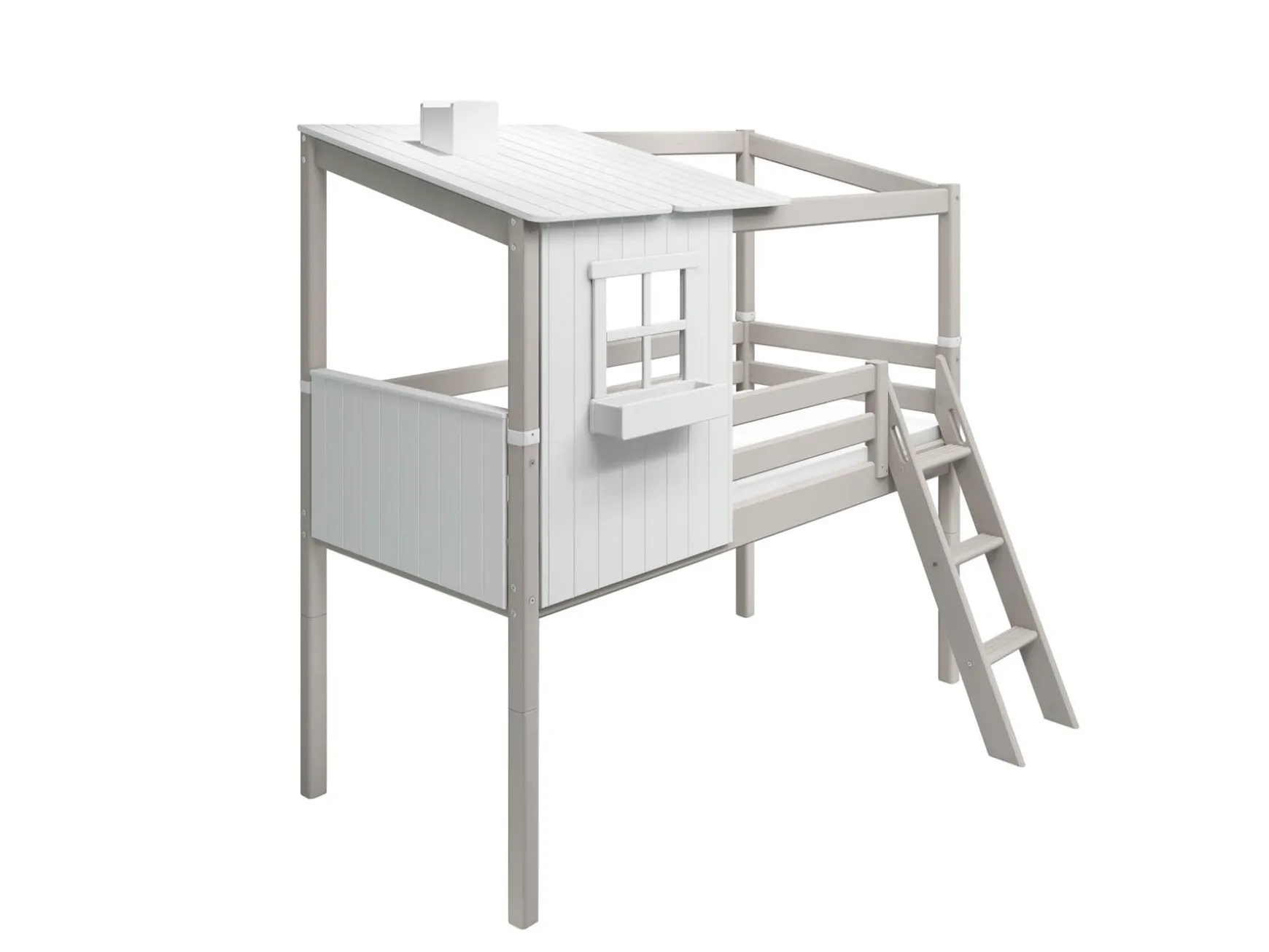 Halbhohes Bett mit 1/2 Classic-Haus