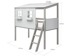 Halbhohes Bett mit Classic-Haus