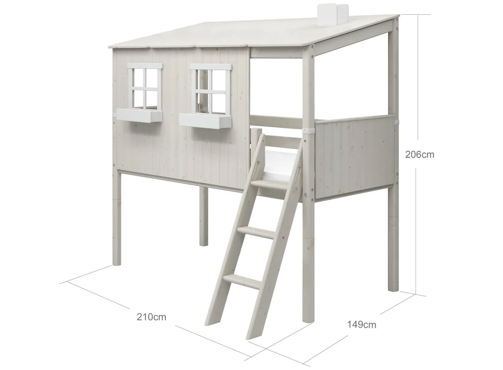 Halbhohes Bett mit Classic-Haus