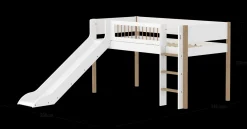 Halbhohes Bett mit Rutsche