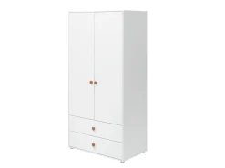 Kleiderschrank, 2 Türen + 2 Schubladen