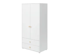 Kleiderschrank, 2 Türen + 2 Schubladen