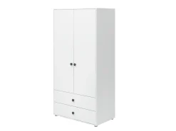 Kleiderschrank, 2 Türen + 2 Schubladen