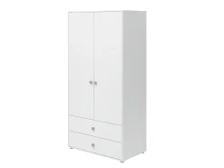 Kleiderschrank, 2 Türen + 2 Schubladen