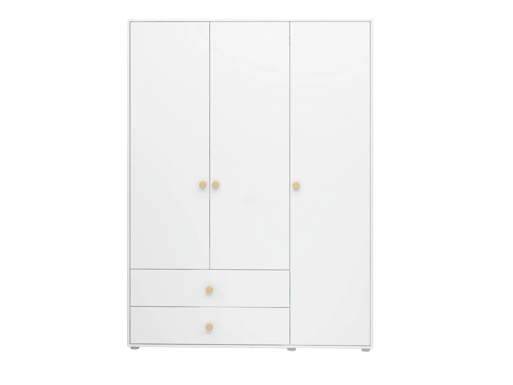 Kleiderschrank, 3 Türen + 2 Schubladen