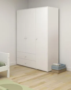 Kleiderschrank, 3 Türen + 2 Schubladen
