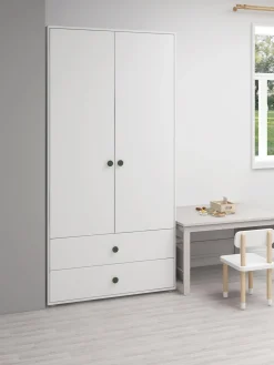 Kleiderschrank, 2 Türen + 2 Schubladen