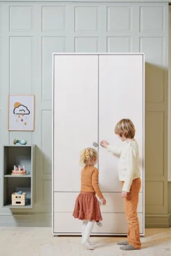 Kleiderschrank, 2 Türen + 2 Schubladen