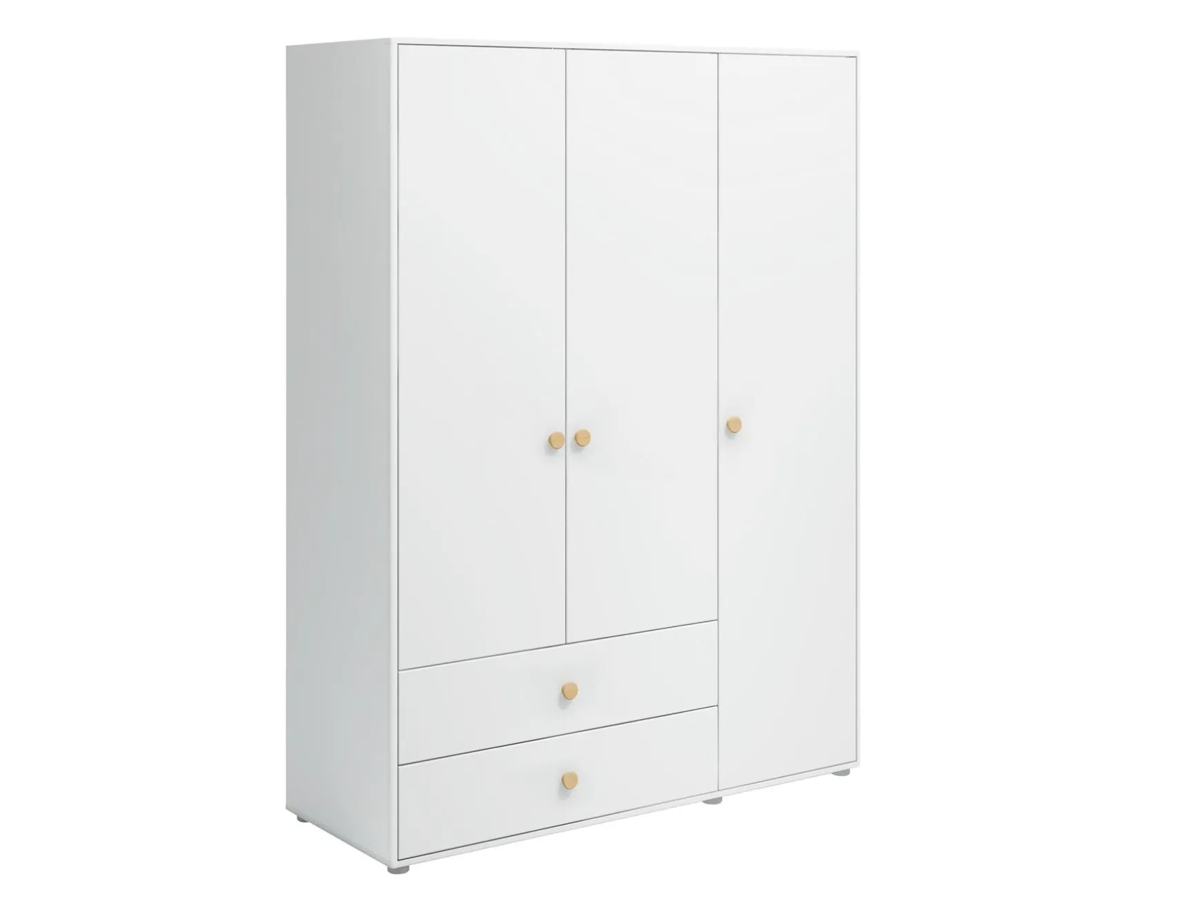 Kleiderschrank, 3 Türen + 2 Schubladen