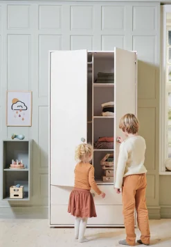 Kleiderschrank, 2 Türen + 2 Schubladen