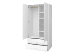 Kleiderschrank, 2 Türen + 2 Schubladen