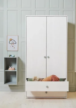Kleiderschrank, 2 Türen + 2 Schubladen