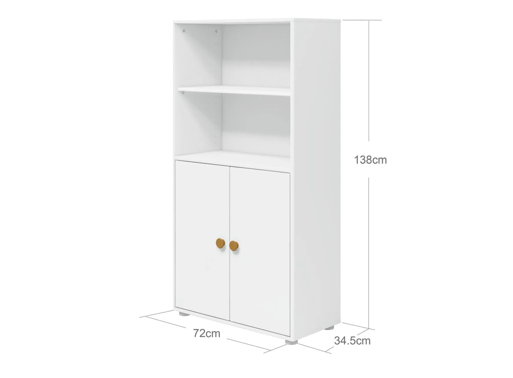 Midi Bücherregal, 2 Türen