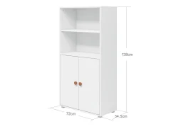 Midi Bücherregal, 2 Türen