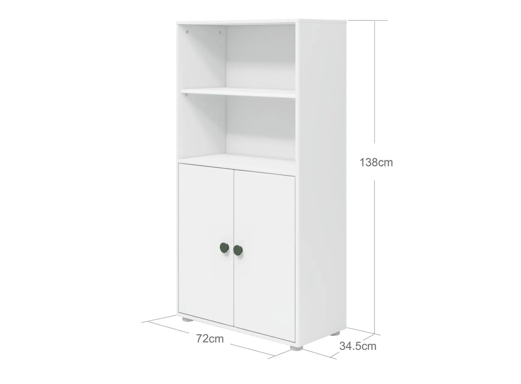 Midi Bücherregal, 2 Türen