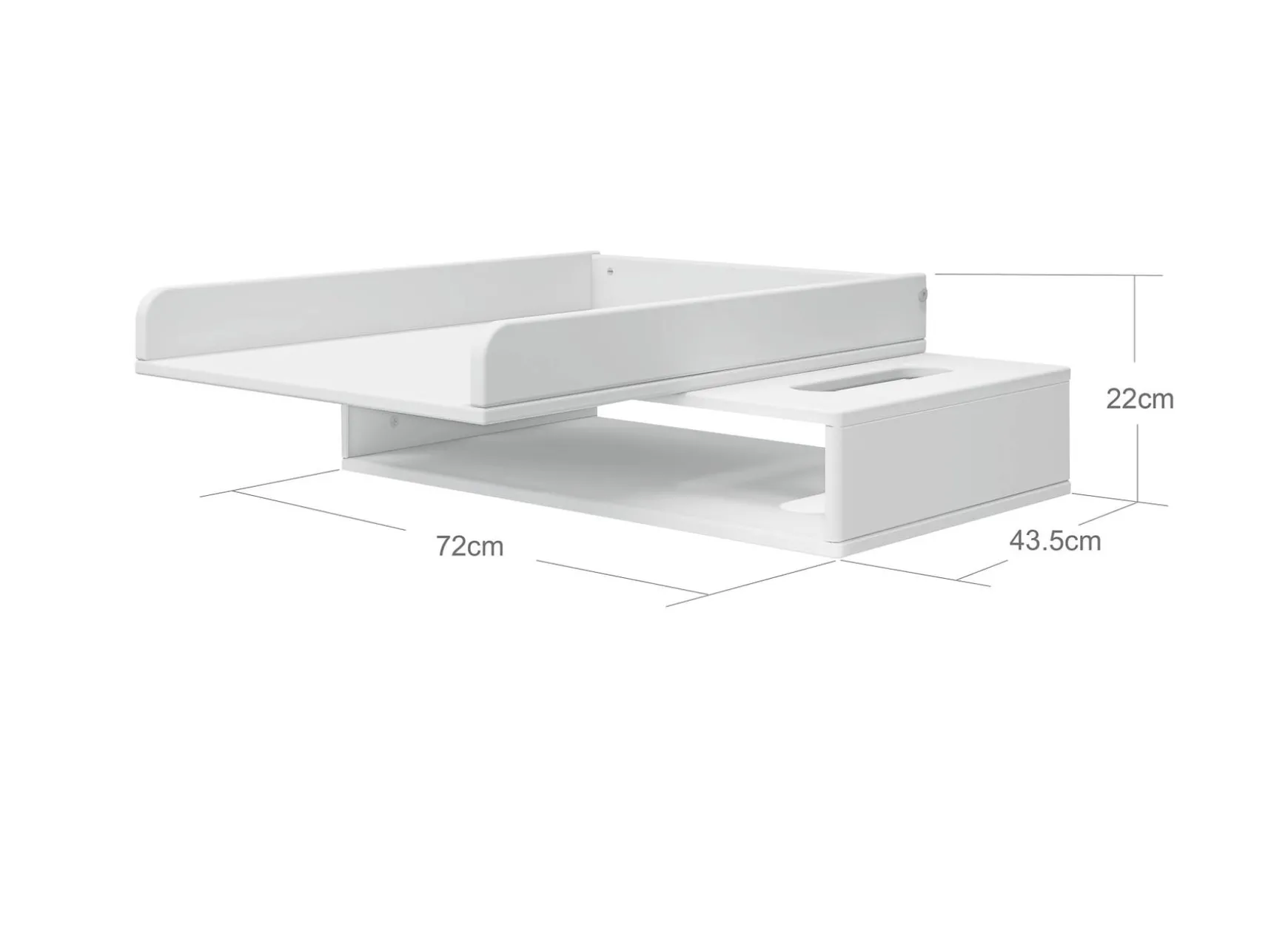 ROOMIE Wickeltisch, MDF, White